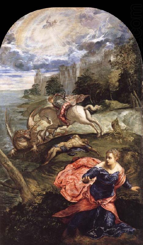 TINTORETTO, Jacopo Saint George,The Princess and the Dragon oil painting picture